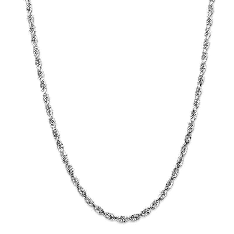 14k White Gold 4.5mm Diamond Cut Quadruple Rope Chain - Seattle Gold Grillz
