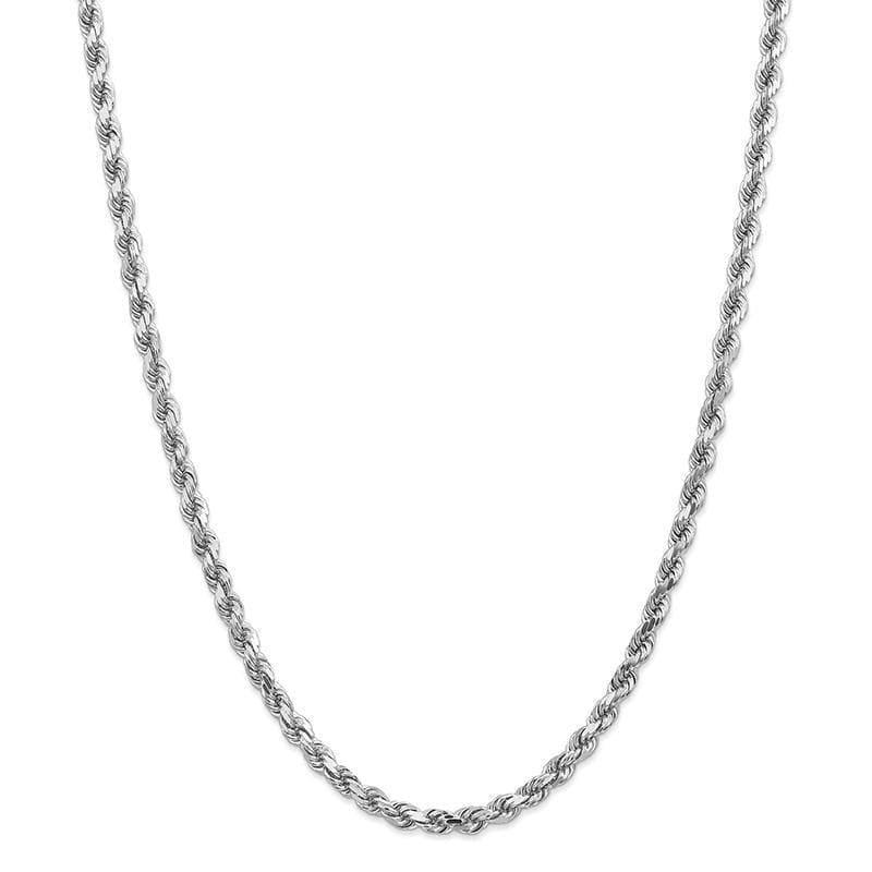 14k White Gold 4.5mm Diamond-cut Rope Chain - Seattle Gold Grillz