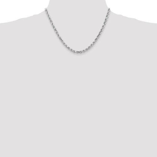 14k White Gold 4.5mm Diamond-cut Rope Chain - Seattle Gold Grillz