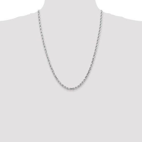 14k White Gold 4.5mm Diamond-cut Rope Chain - Seattle Gold Grillz