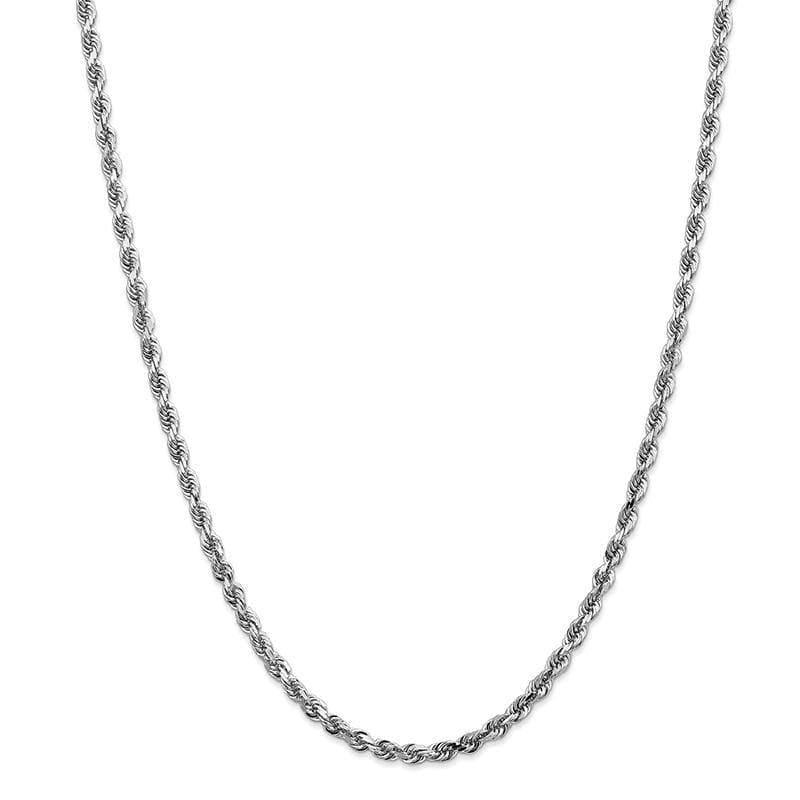 14k White Gold 4mm Diamond Cut Quadruple Rope Chain - Seattle Gold Grillz