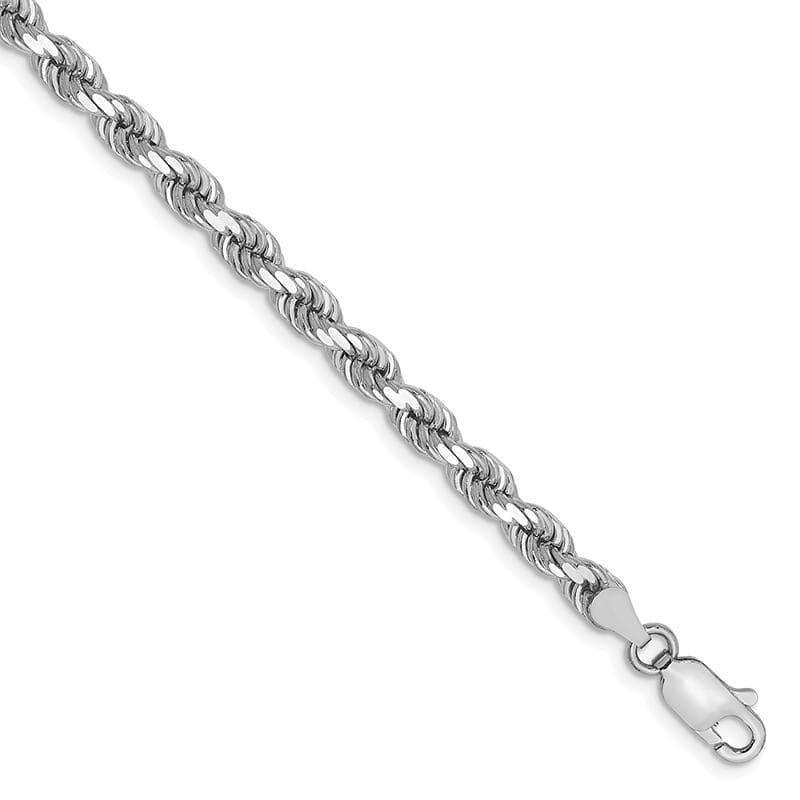 14k White Gold 4mm Diamond Cut Rope Bracelet - Seattle Gold Grillz