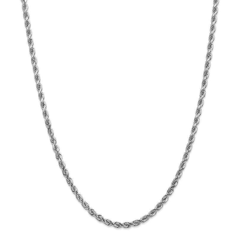 14k White Gold 4mm Diamond-cut Rope Chain - Seattle Gold Grillz