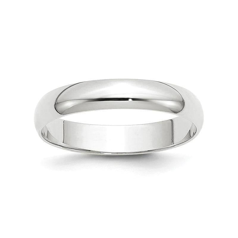 14K White Gold 4mm Lightweight Half Round Band - Seattle Gold Grillz