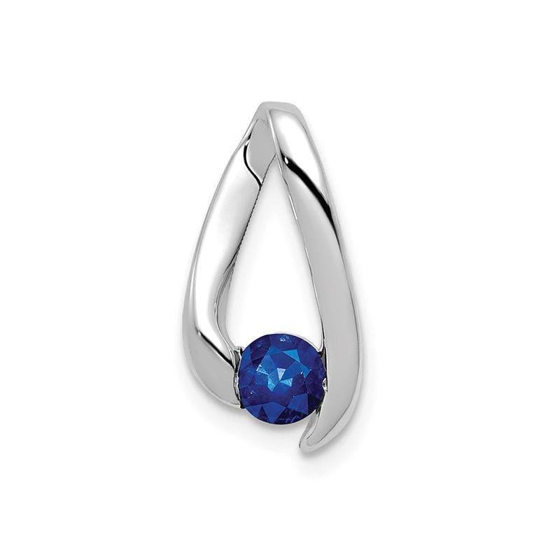 14k White Gold 4mm Sapphire Pendant - Seattle Gold Grillz