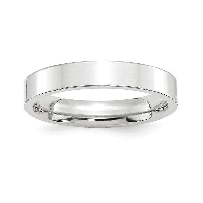 14K White Gold 4mm Standard Flat Comfort Fit Band - Seattle Gold Grillz