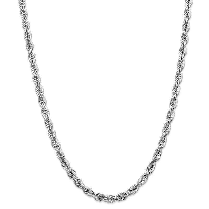 14k White Gold 5.5mm Diamond-cut Rope Chain - Seattle Gold Grillz