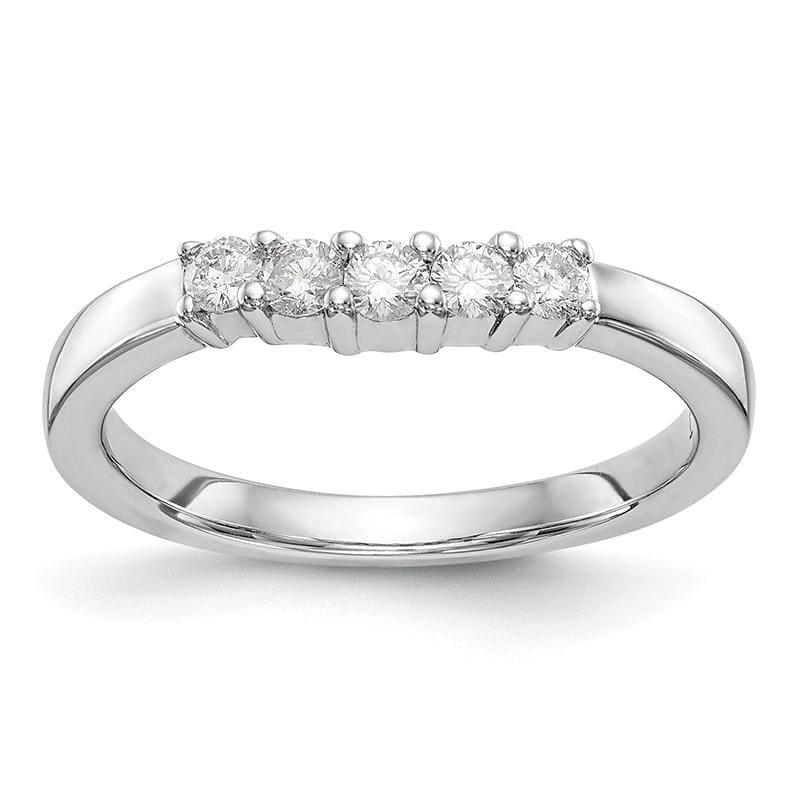 14K White Gold 5-Stone Diamond Band - Seattle Gold Grillz