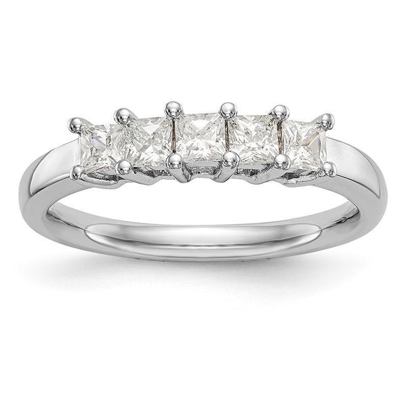 14K White Gold 5-Stone Diamond Band Mounting - Seattle Gold Grillz