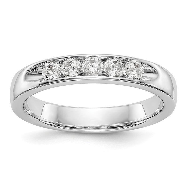 14K White Gold 5-Stone Diamond Channel Band - Seattle Gold Grillz