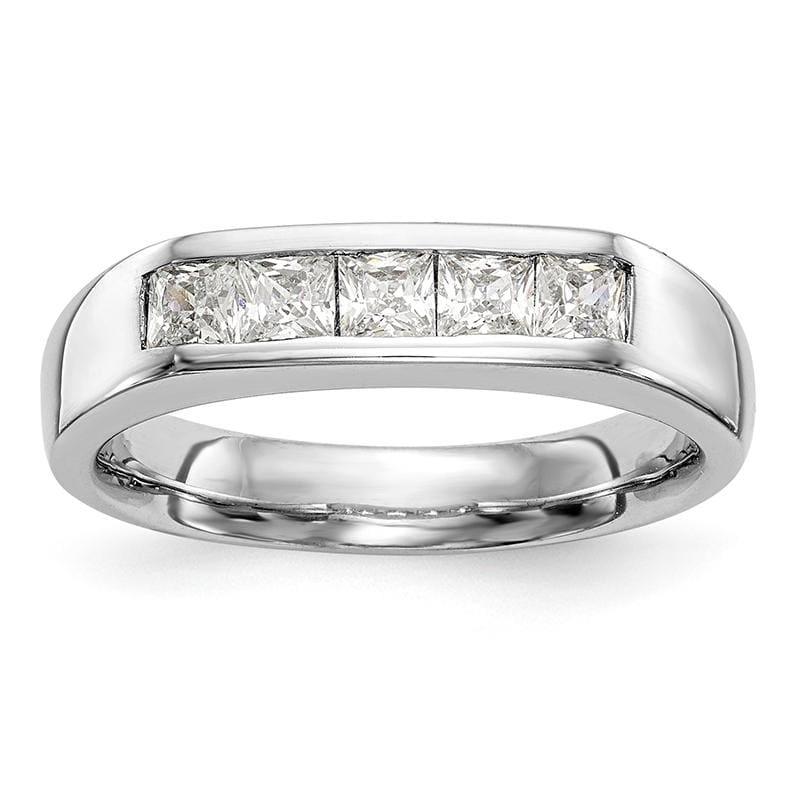 14K White Gold 5-Stone Diamond Channel Band - Seattle Gold Grillz