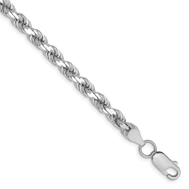 14k White Gold 5mm Diamond Cut Rope Bracelet - Seattle Gold Grillz