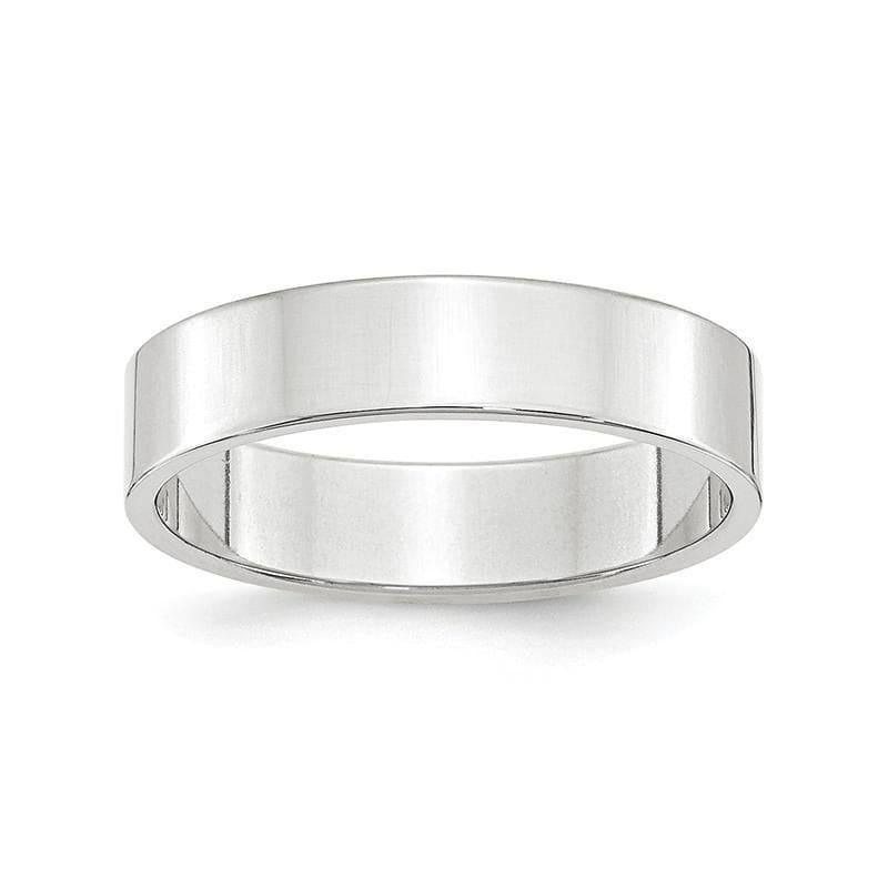 14K White Gold 5mm Lightweight Flat Band - Seattle Gold Grillz