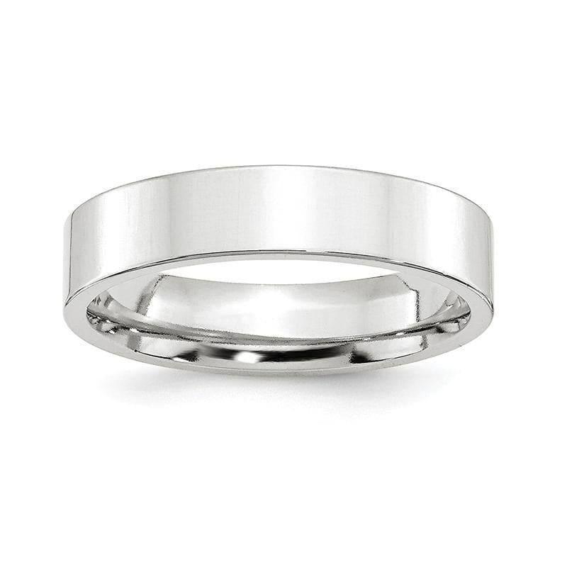 14K White Gold 5mm Standard Flat Comfort Fit Band - Seattle Gold Grillz