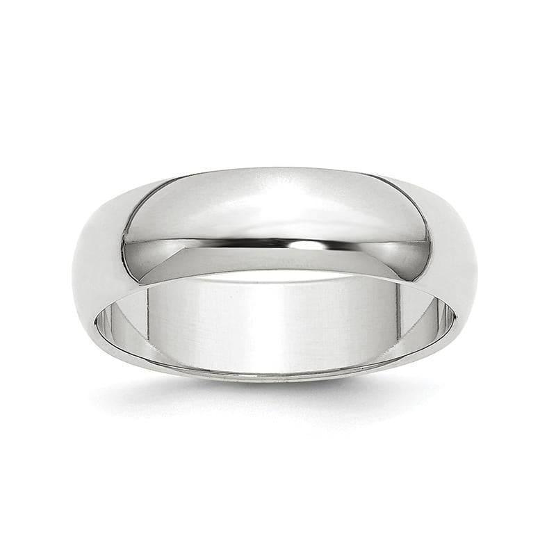 14k White Gold 6mm Half-Round Band - Seattle Gold Grillz