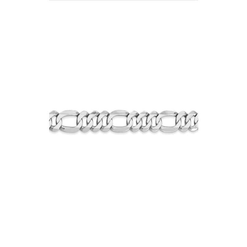 14k White Gold 7.0mm Figaro Bracelet - Seattle Gold Grillz