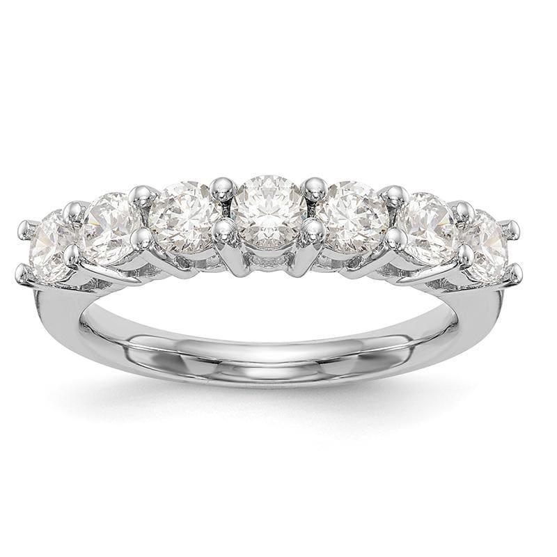 14K White Gold 7-Stone Diamond Band Mounting - Seattle Gold Grillz