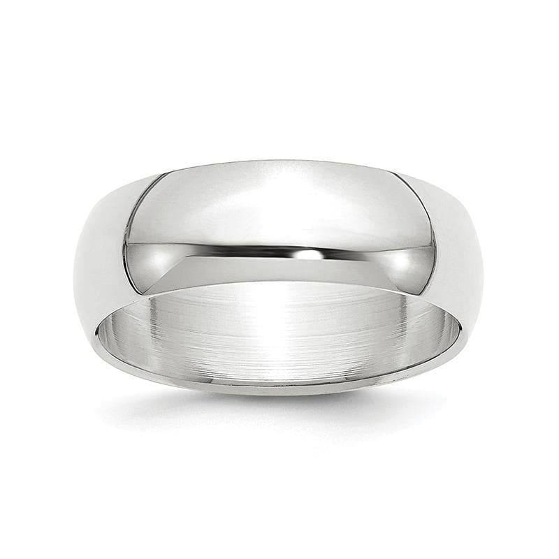 14k White Gold 7mm Half-Round Band - Seattle Gold Grillz