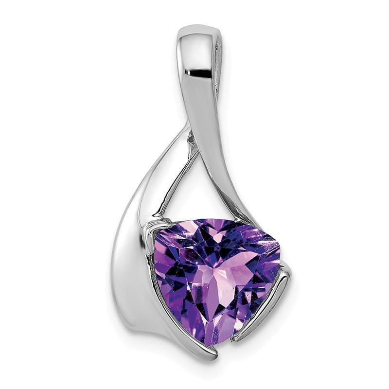 14k White Gold 8mm Amethyst pendant - Seattle Gold Grillz