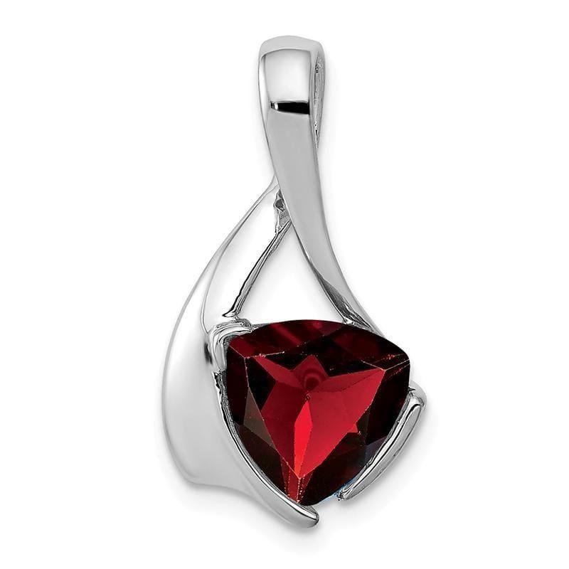 14k White Gold 8mm Garnet pendant - Seattle Gold Grillz