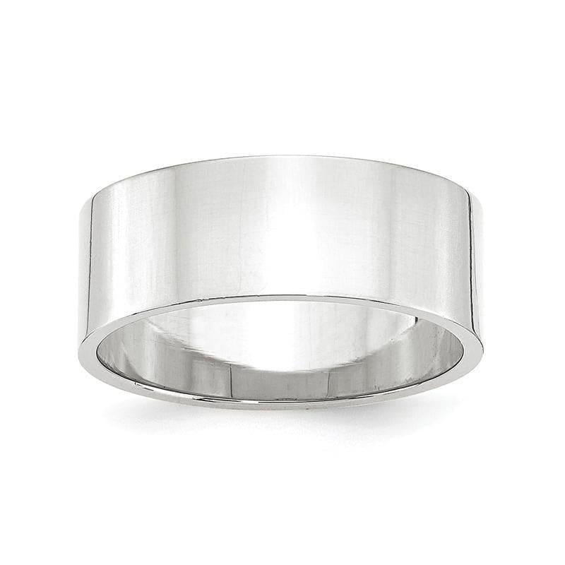 14K White Gold 8mm Lightweight Flat Band - Seattle Gold Grillz