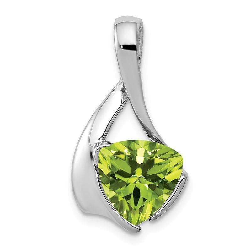 14k White Gold 8mm Peridot pendant - Seattle Gold Grillz