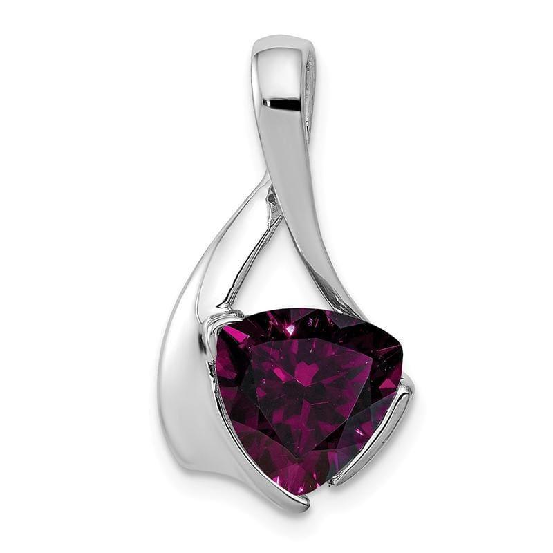 14k White Gold 8mm Rhodolite Garnet pendant - Seattle Gold Grillz