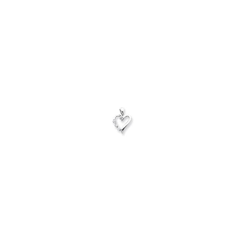 14k White Gold A Diamond heart pendant - Seattle Gold Grillz