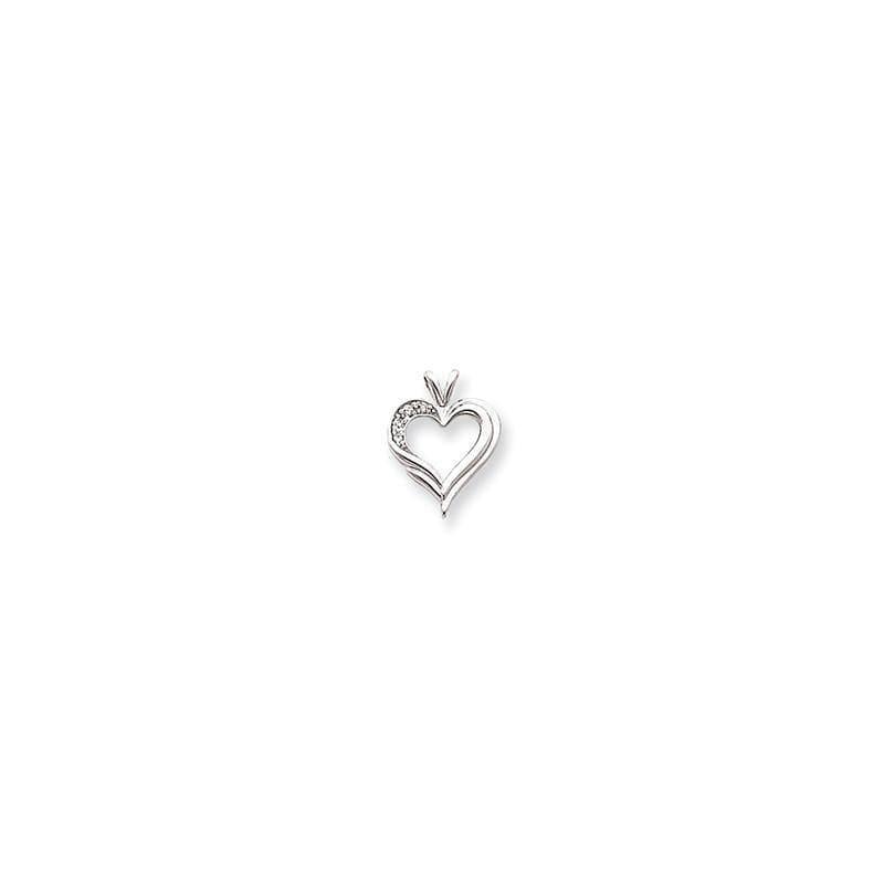 14k White Gold A Diamond heart pendant - Seattle Gold Grillz