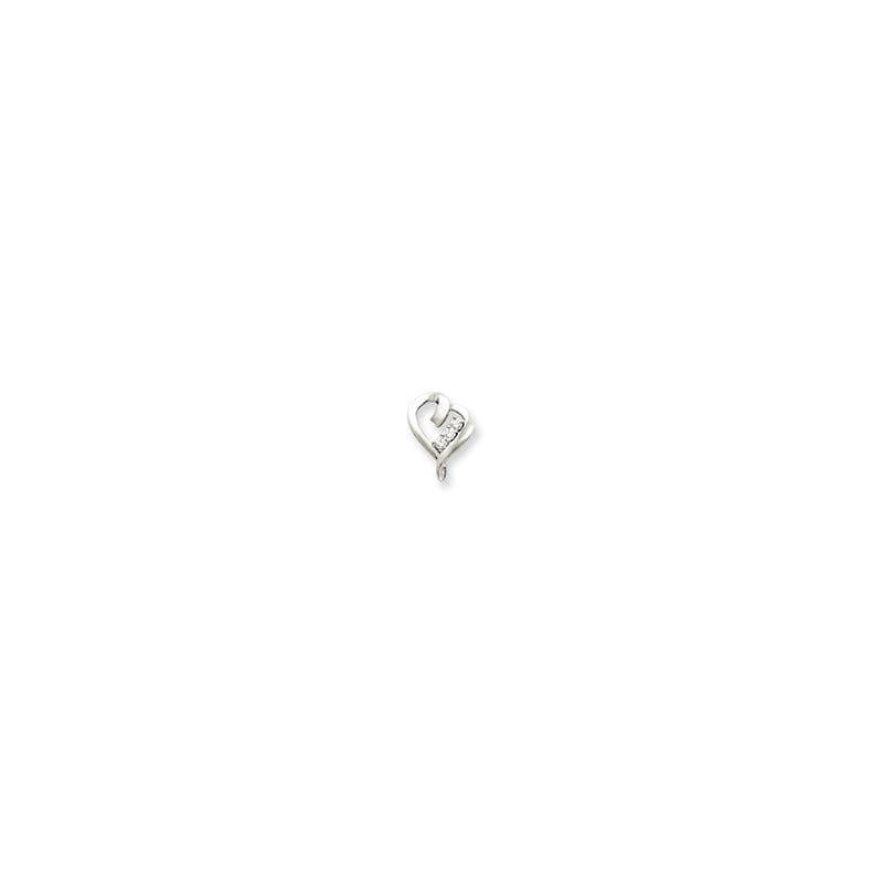 14k White Gold AA Diamond heart pendant - Seattle Gold Grillz