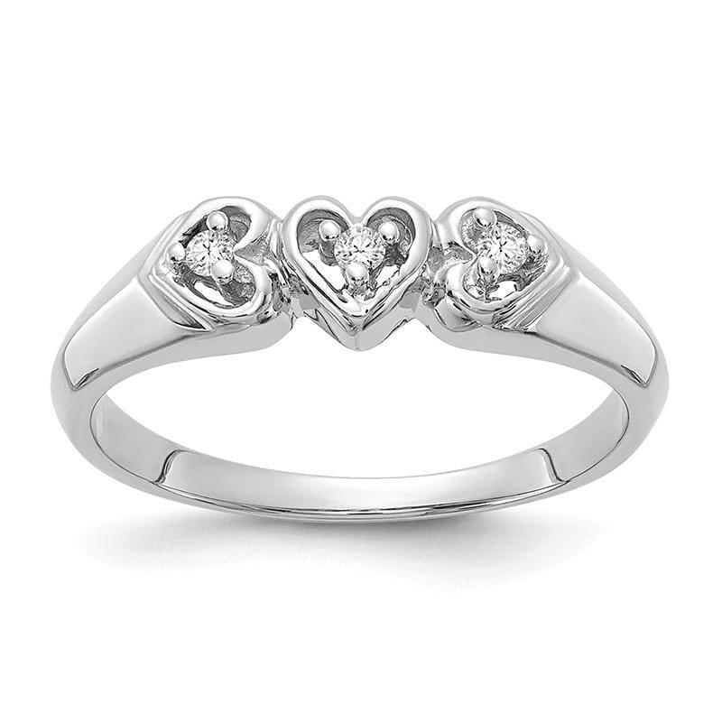 14k White Gold AA Diamond heart ring - Seattle Gold Grillz