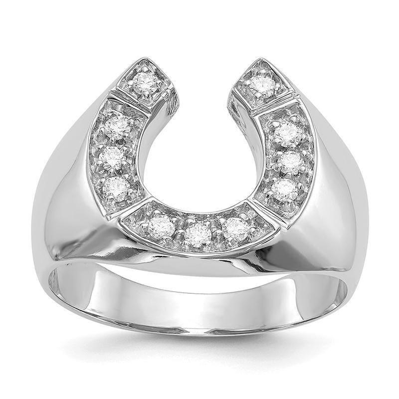 14k White Gold AA Diamond men's ring - Seattle Gold Grillz