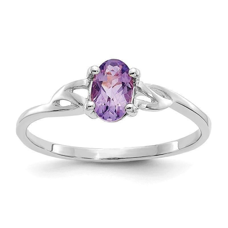 14k White Gold Amethyst Birthstone Ring - Seattle Gold Grillz