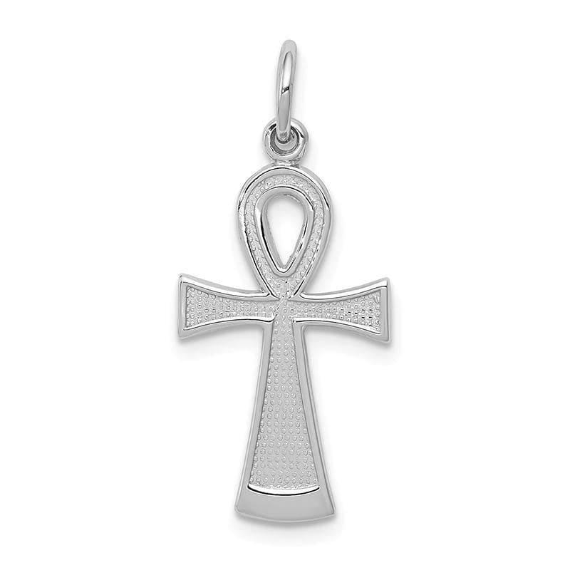 14k White Gold Ankh Cross Pendant. - Seattle Gold Grillz