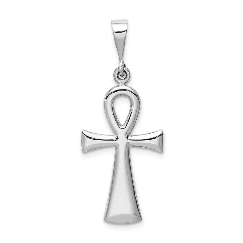 14k White Gold Ankh Cross Pendant. - Seattle Gold Grillz