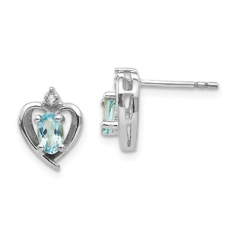14k White Gold Blue Topaz Diamond Earring - Seattle Gold Grillz