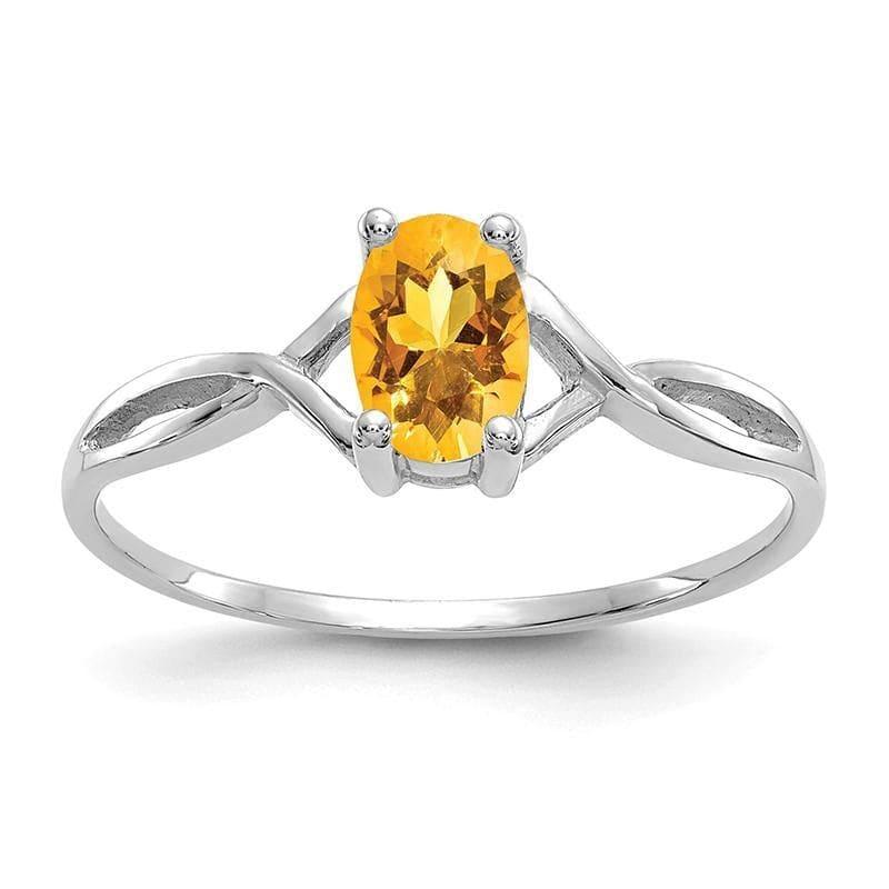 14k White Gold Citrine Birthstone Ring - Seattle Gold Grillz
