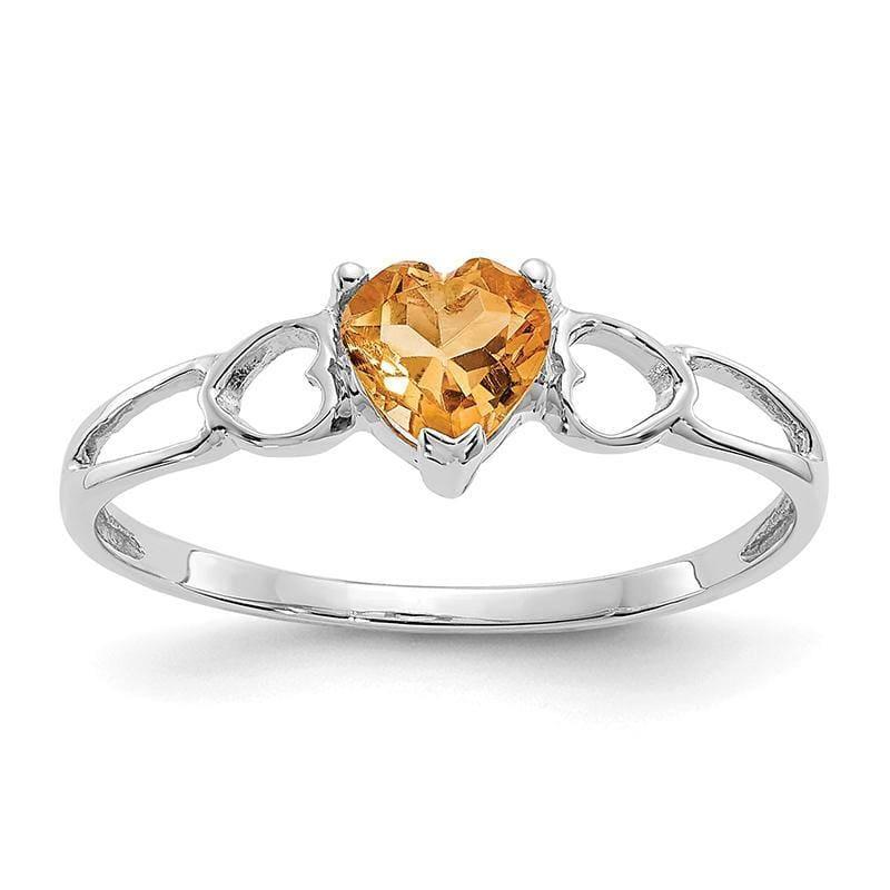 14k White Gold Citrine Birthstone Ring - Seattle Gold Grillz