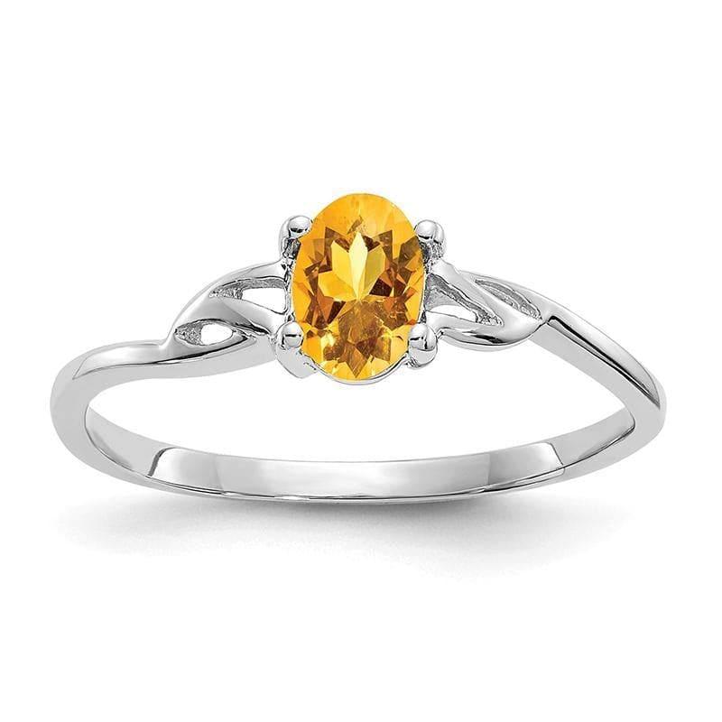14k White Gold Citrine Birthstone Ring - Seattle Gold Grillz