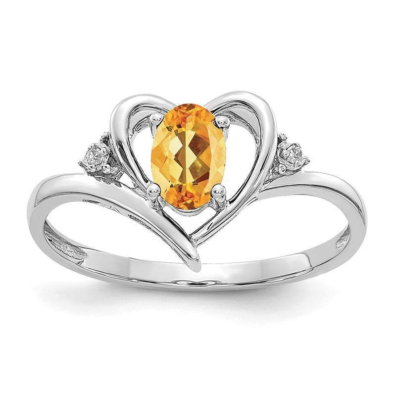14k White Gold Citrine Diamond Ring - Seattle Gold Grillz