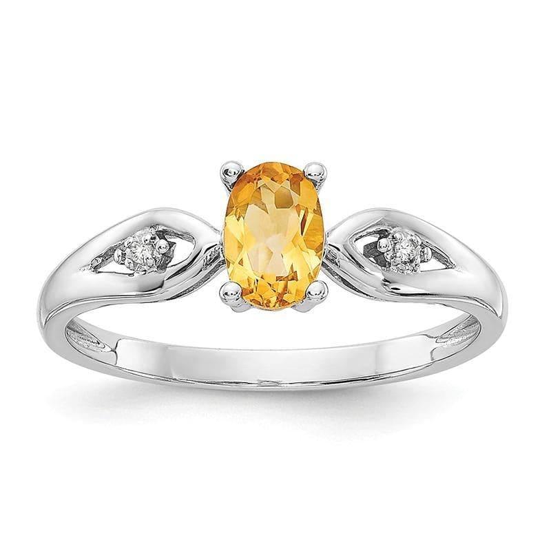 14k White Gold Citrine Diamond Ring - Seattle Gold Grillz