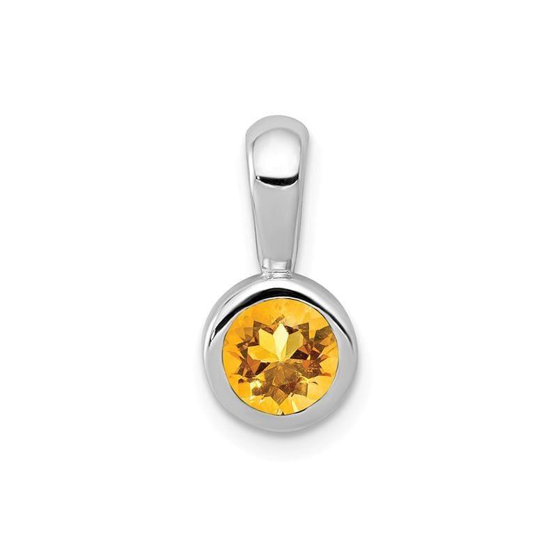 14k White Gold Citrine Pendant - Seattle Gold Grillz