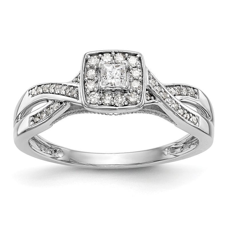 14K White Gold Complete Diamond Promise-Engagement Ring - Seattle Gold Grillz