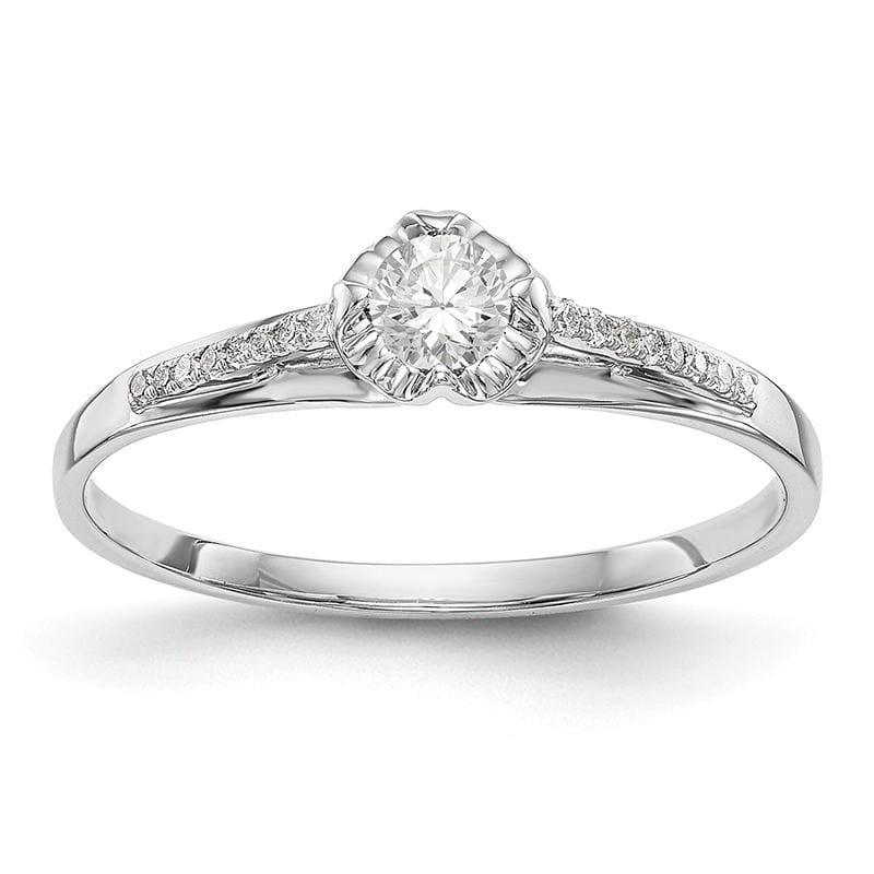 14K White Gold Complete Diamond Promise-Engagement Ring - Seattle Gold Grillz