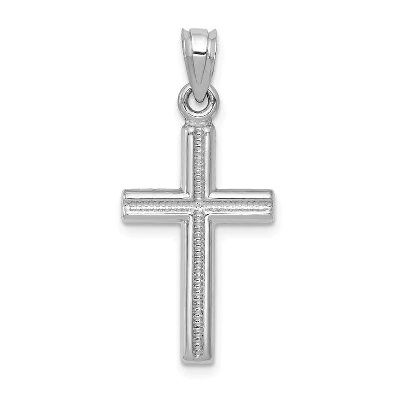 14k White Gold Cross Pendant. Weight: 0.67, Length: 29, Width: 13 - Seattle Gold Grillz