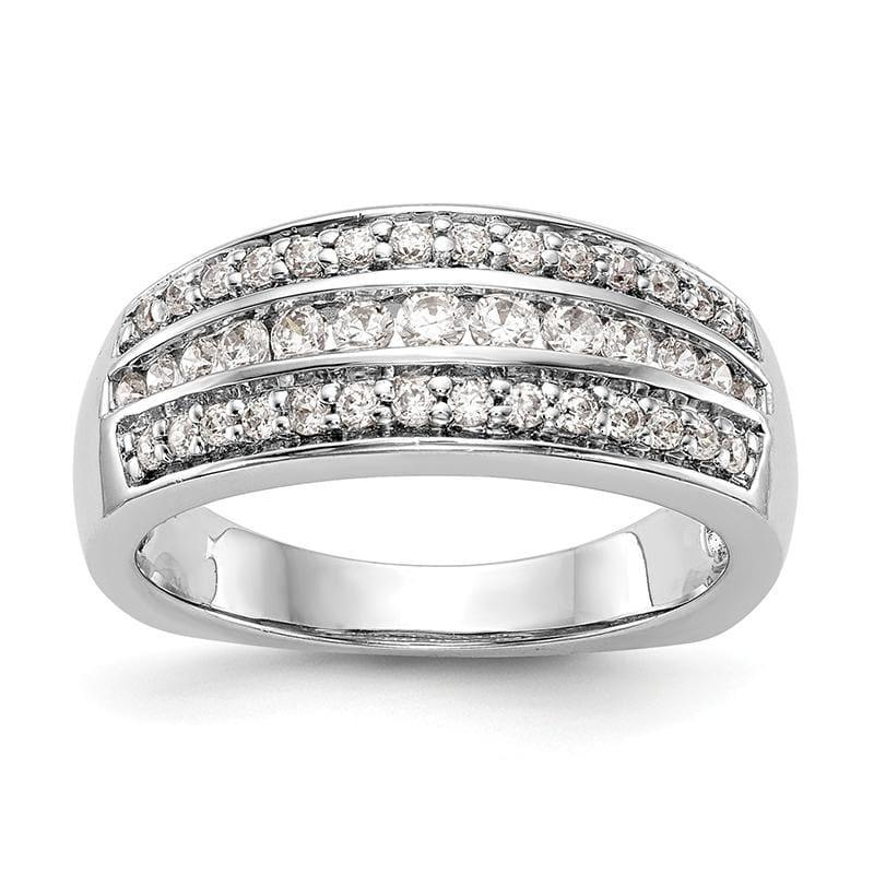 14K White Gold Diamond Band - Seattle Gold Grillz