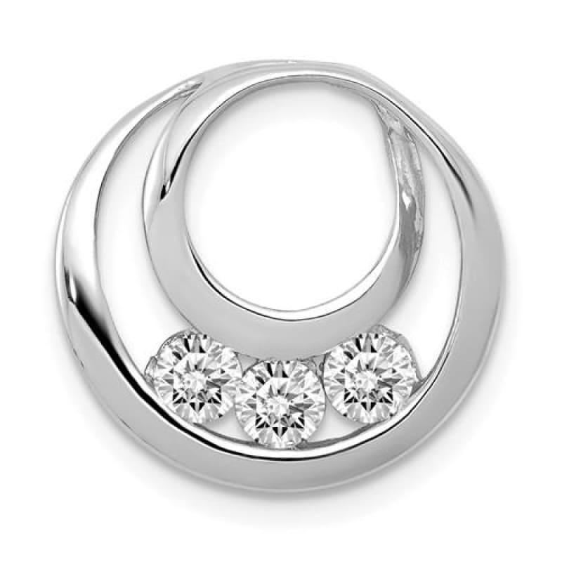 14k White Gold Diamond Circular Pendant - Seattle Gold Grillz