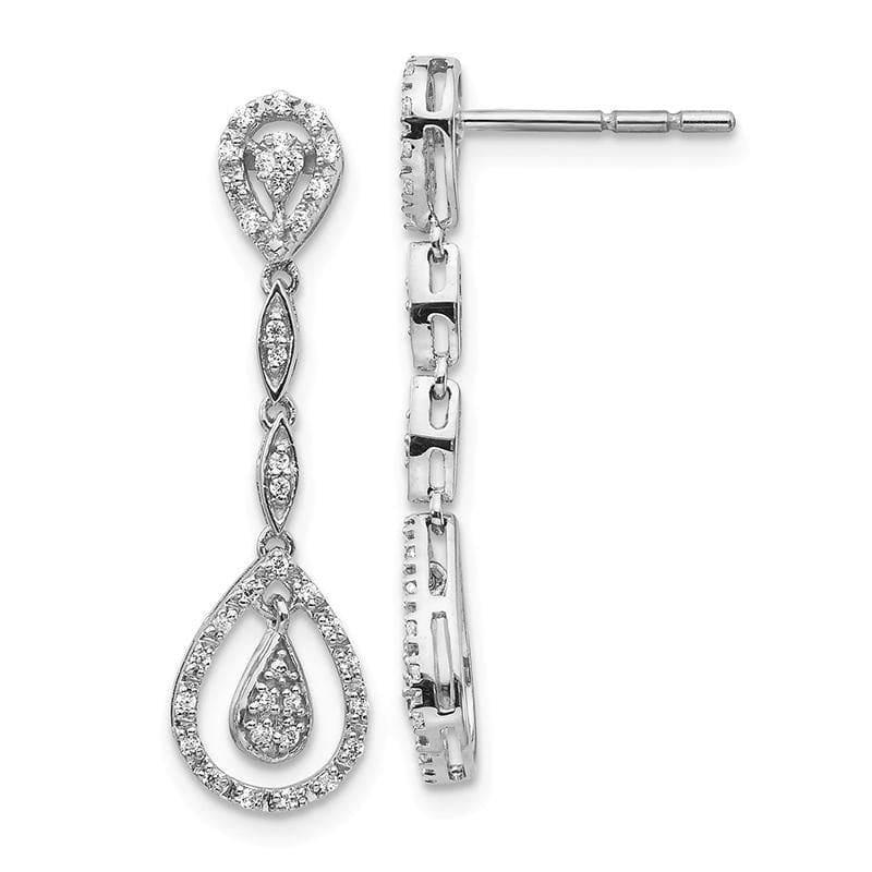 14k White Gold Diamond Dangle Earrings - Seattle Gold Grillz