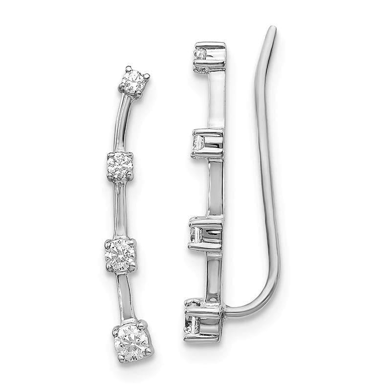 14k White Gold Diamond Earrings - Seattle Gold Grillz