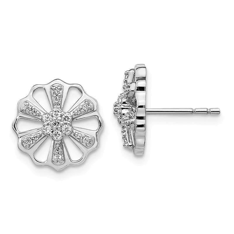 14k White Gold Diamond Earrings - Seattle Gold Grillz